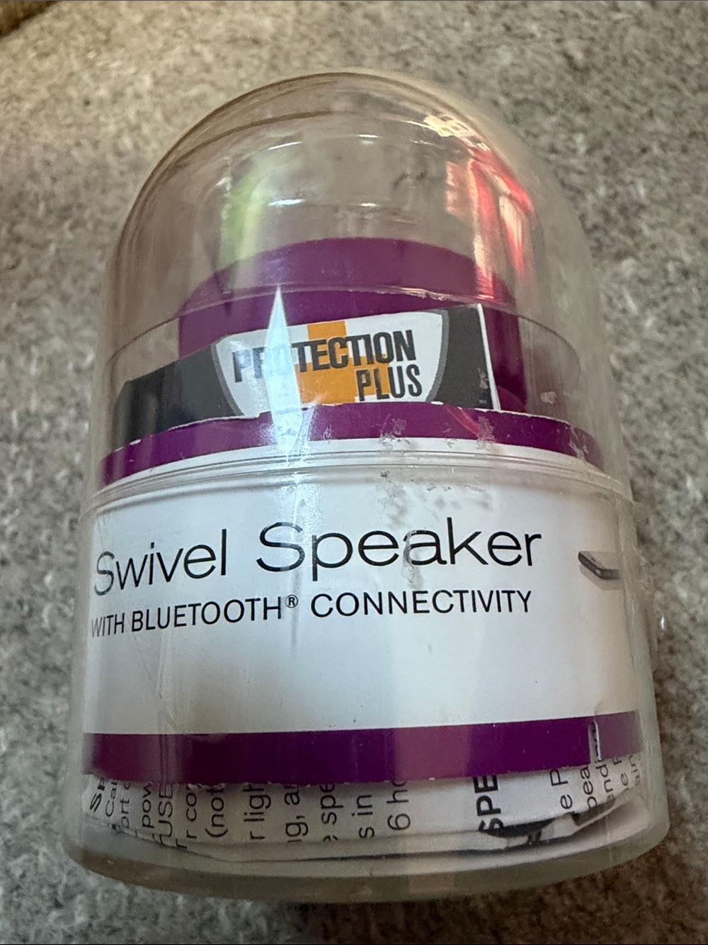 Brookstone Purple Portable Swivel Bluetooth Speaker
